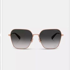 Coach Rose Gold Metal Square Gradient Sunglasses
